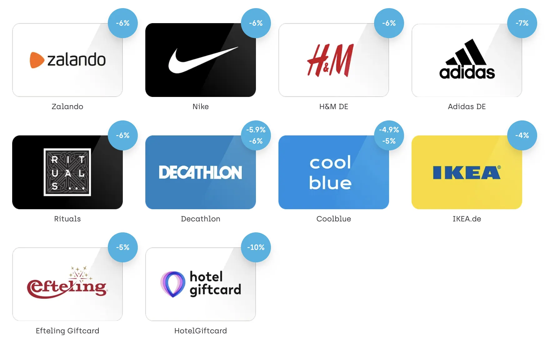 Find your gift cards